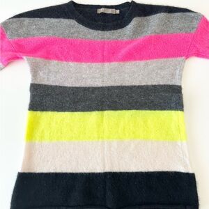 Brodie Cashmere Multicolor Stripe Sweater Small